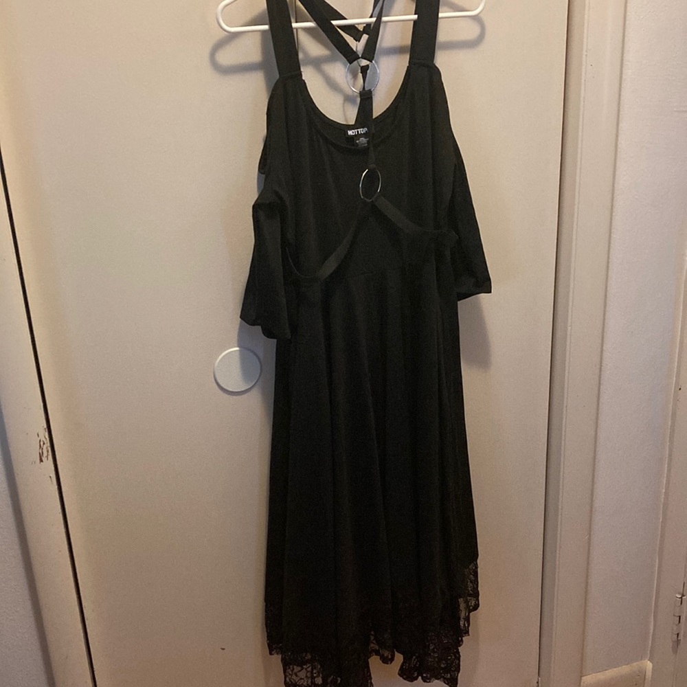 Black lace harness dress